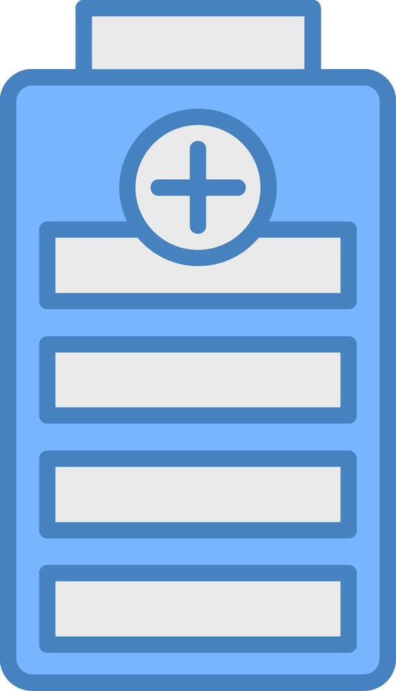 Battery Level Line Filled Blue Icon vector