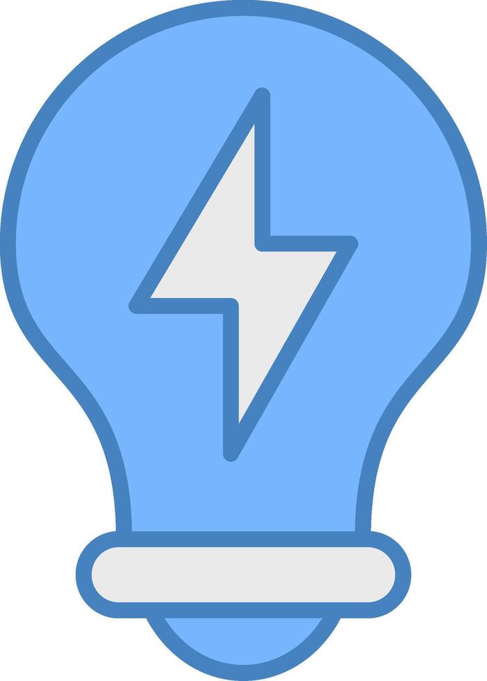 Light Bulb Line Filled Blue Icon vector