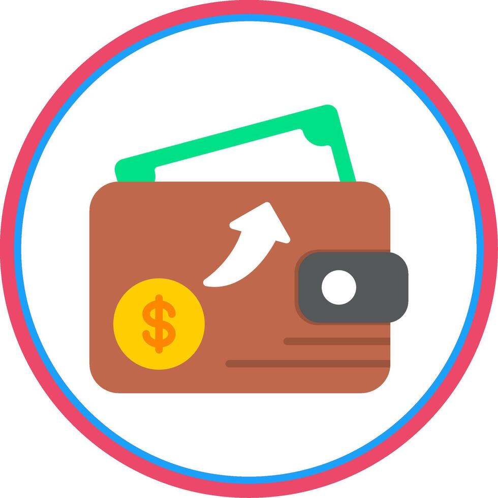 Wallet Flat Circle Icon vector