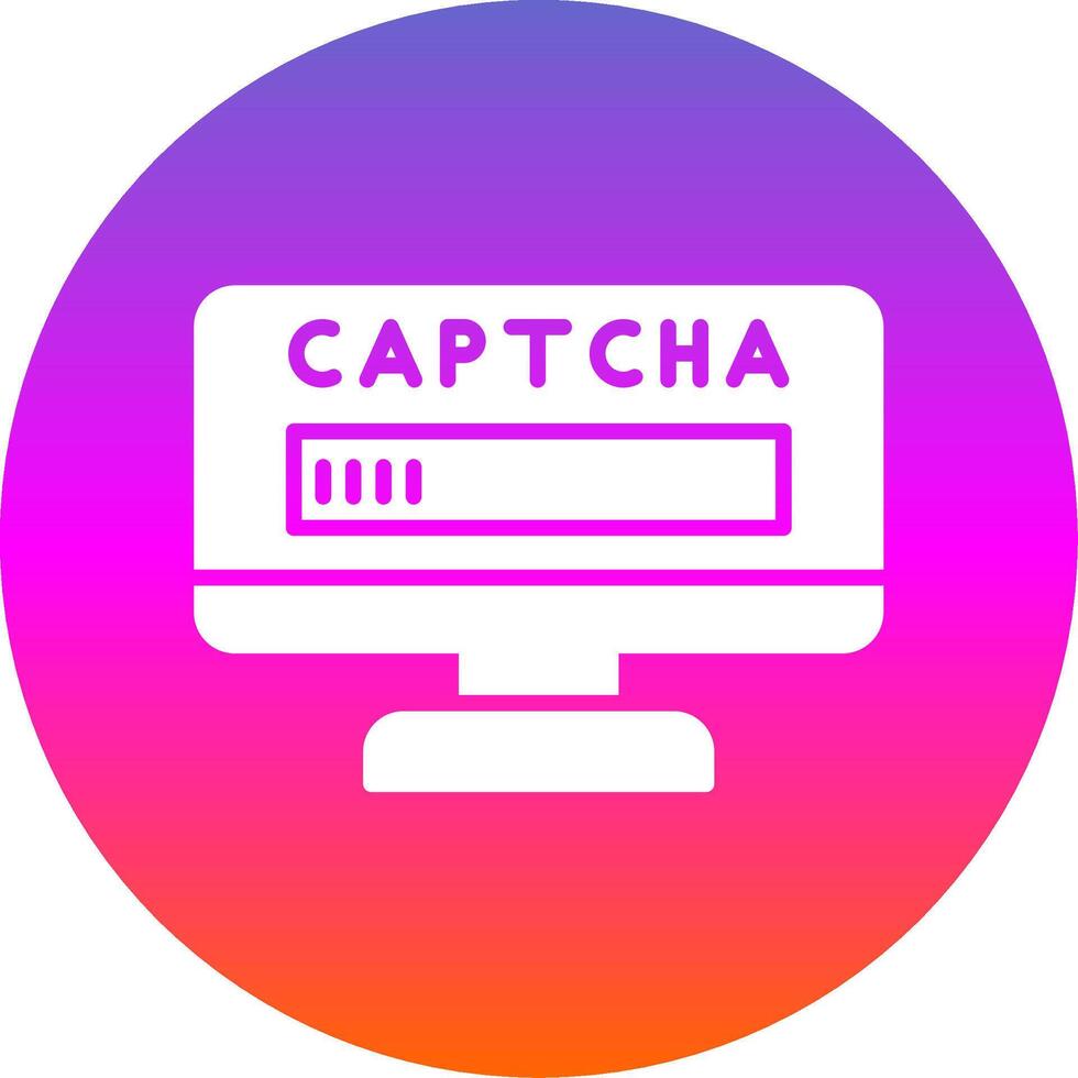 captcha glifo degradado circulo icono diseño vector