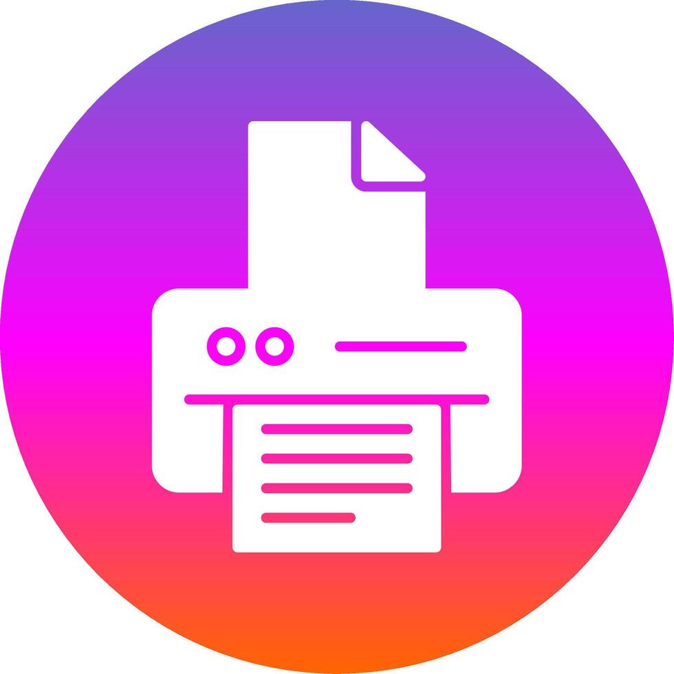 Printer Glyph Gradient Circle Icon Design vector