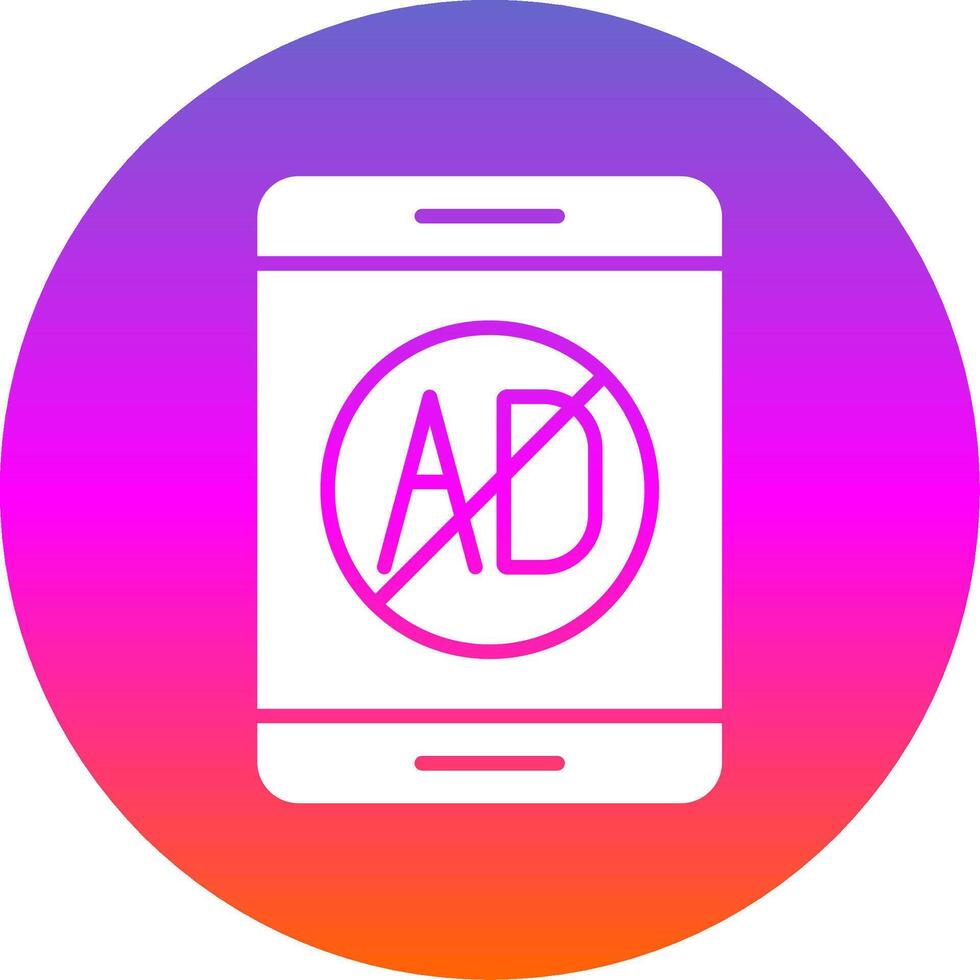 Ad Blocker Glyph Gradient Circle Icon Design vector