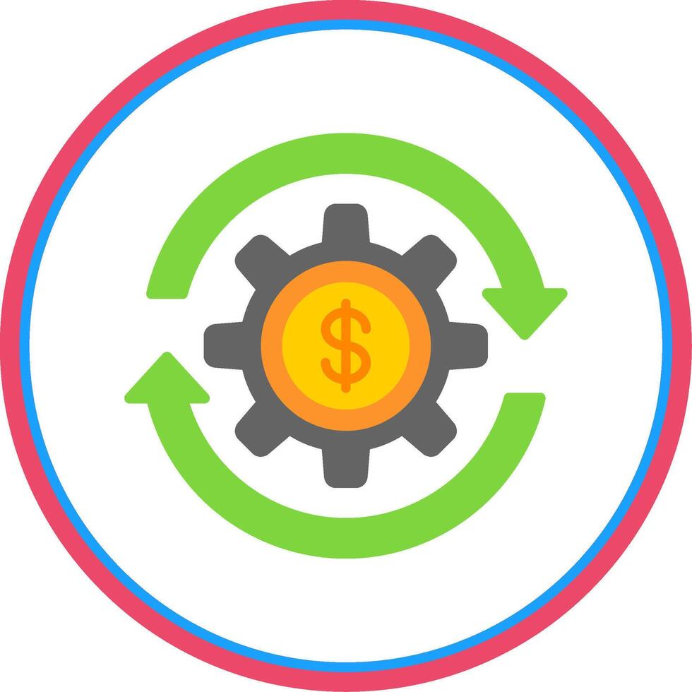 Money Management Flat Circle Icon vector