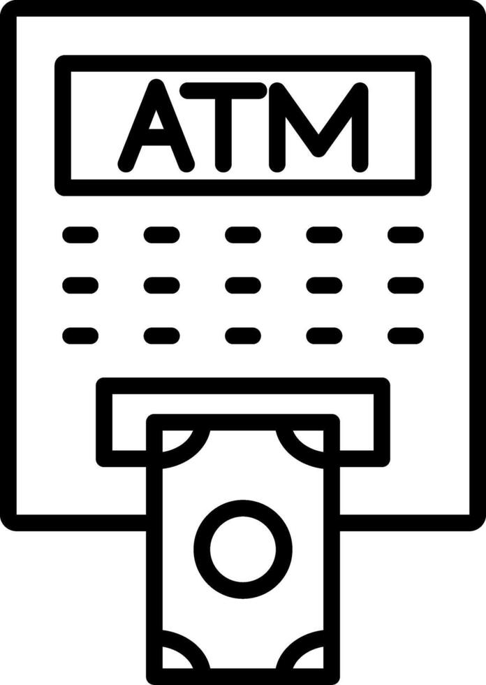 ATM Line Gradient Icon vector