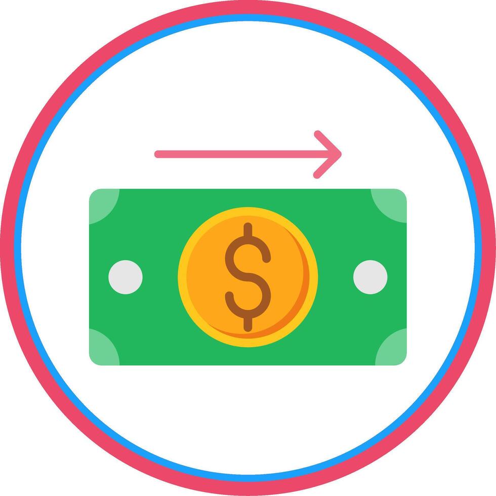 Send Money Flat Circle Icon vector