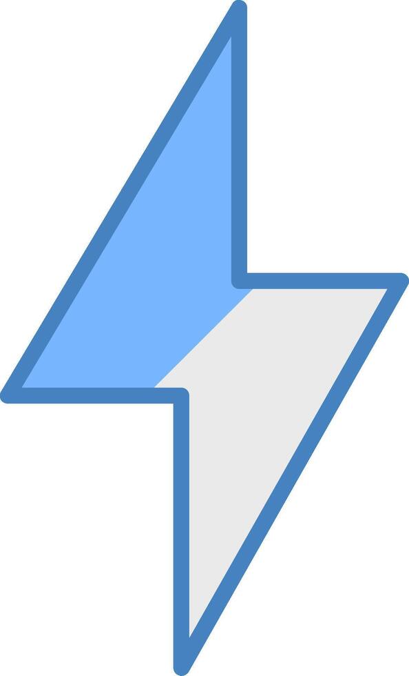 Thunder Bolt Line Filled Blue Icon vector