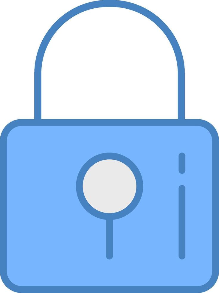 Locked Line Filled Blue Icon vector