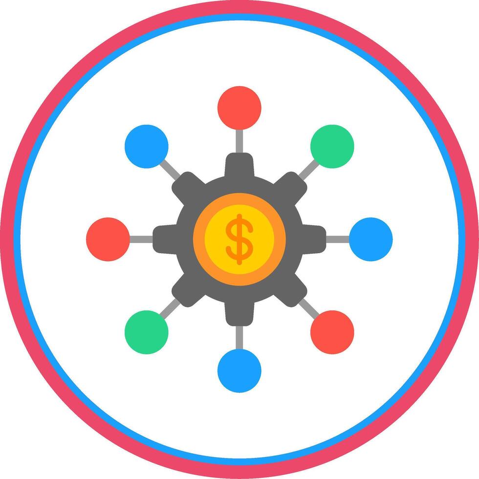 Diversify Flat Circle Icon vector