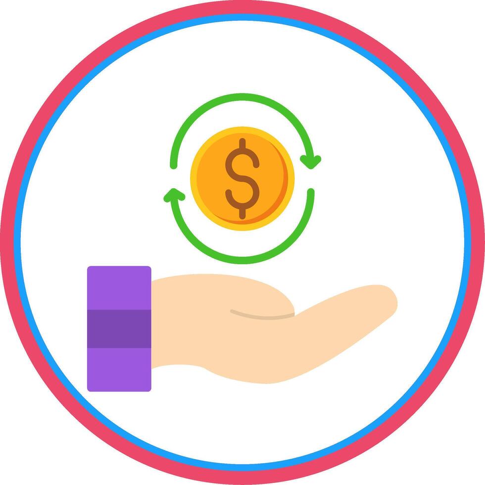 Return On Investment Flat Circle Icon vector