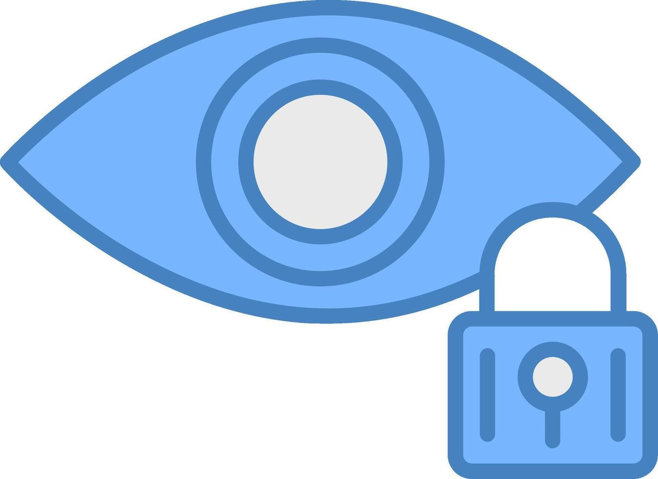 Retinal Scan Line Filled Blue Icon vector
