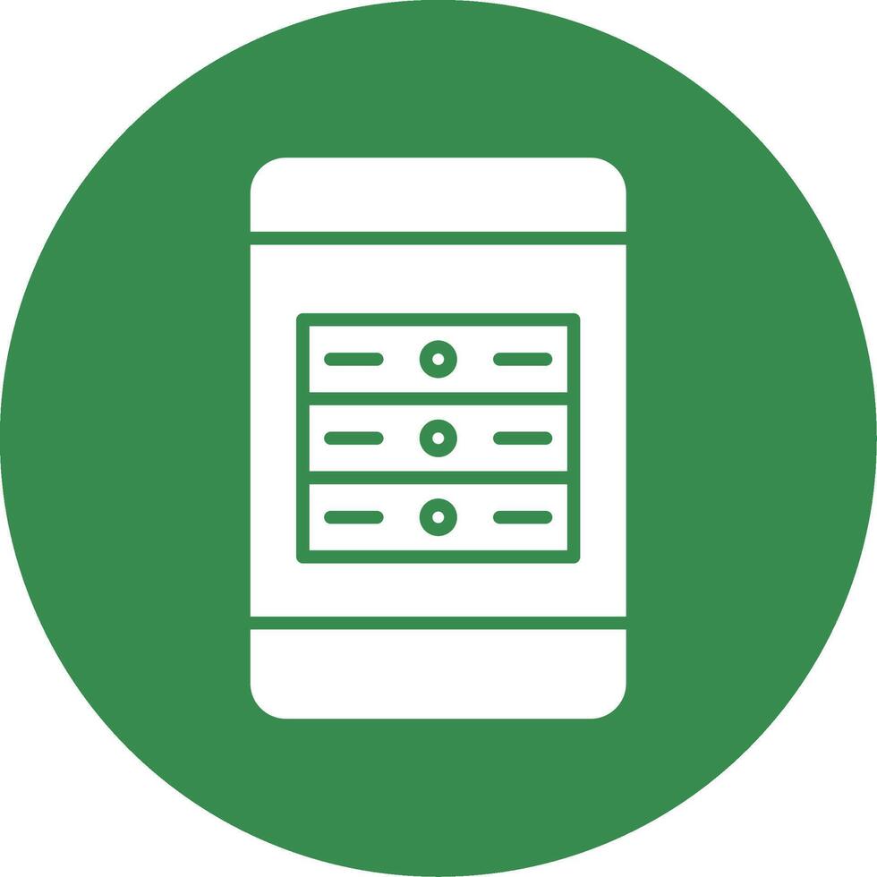 Mobile App Server Multi Color Circle Icon vector