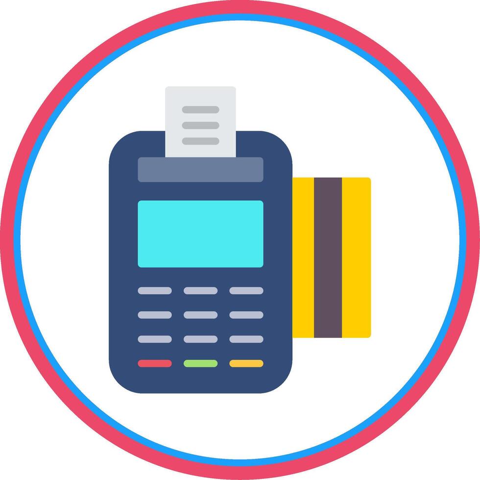 Pos Terminal Flat Circle Icon vector