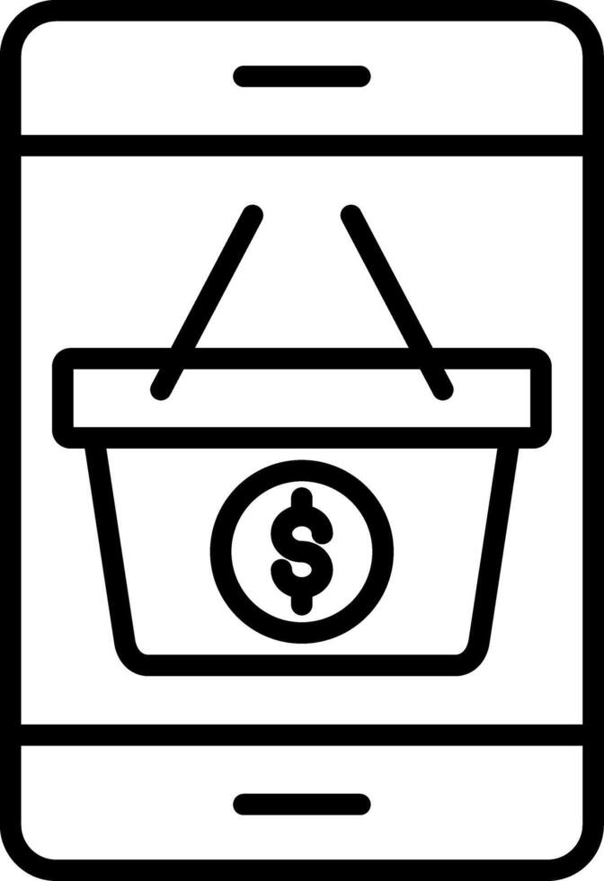 Mobile Shopping Line Gradient Icon vector