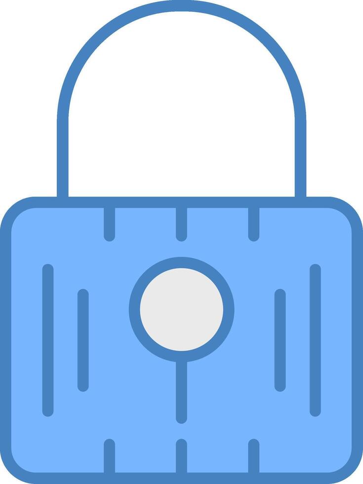 Locked Line Filled Blue Icon vector