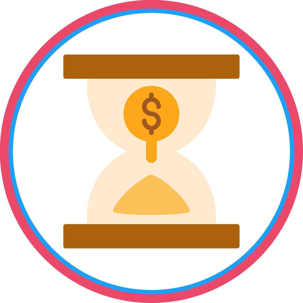Sand Timer Flat Circle Icon vector