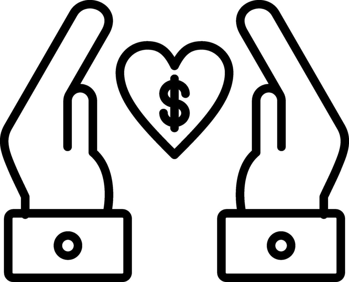 Chrity Donation Line Gradient Icon vector
