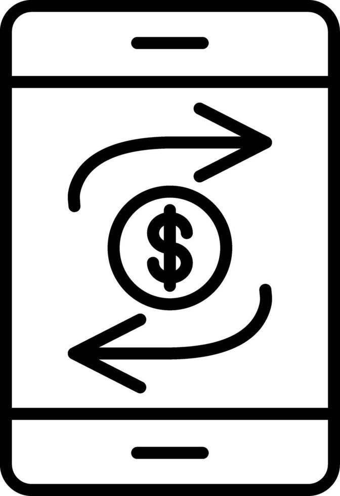 Mobile Transaction Line Gradient Icon vector