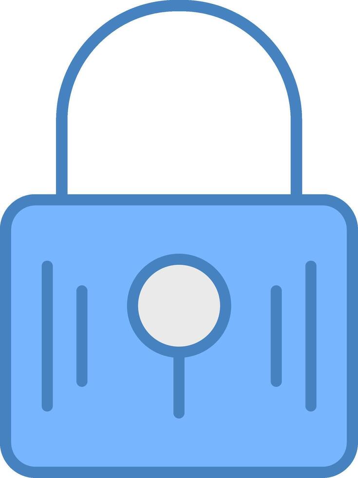 Padlock Line Filled Blue Icon vector