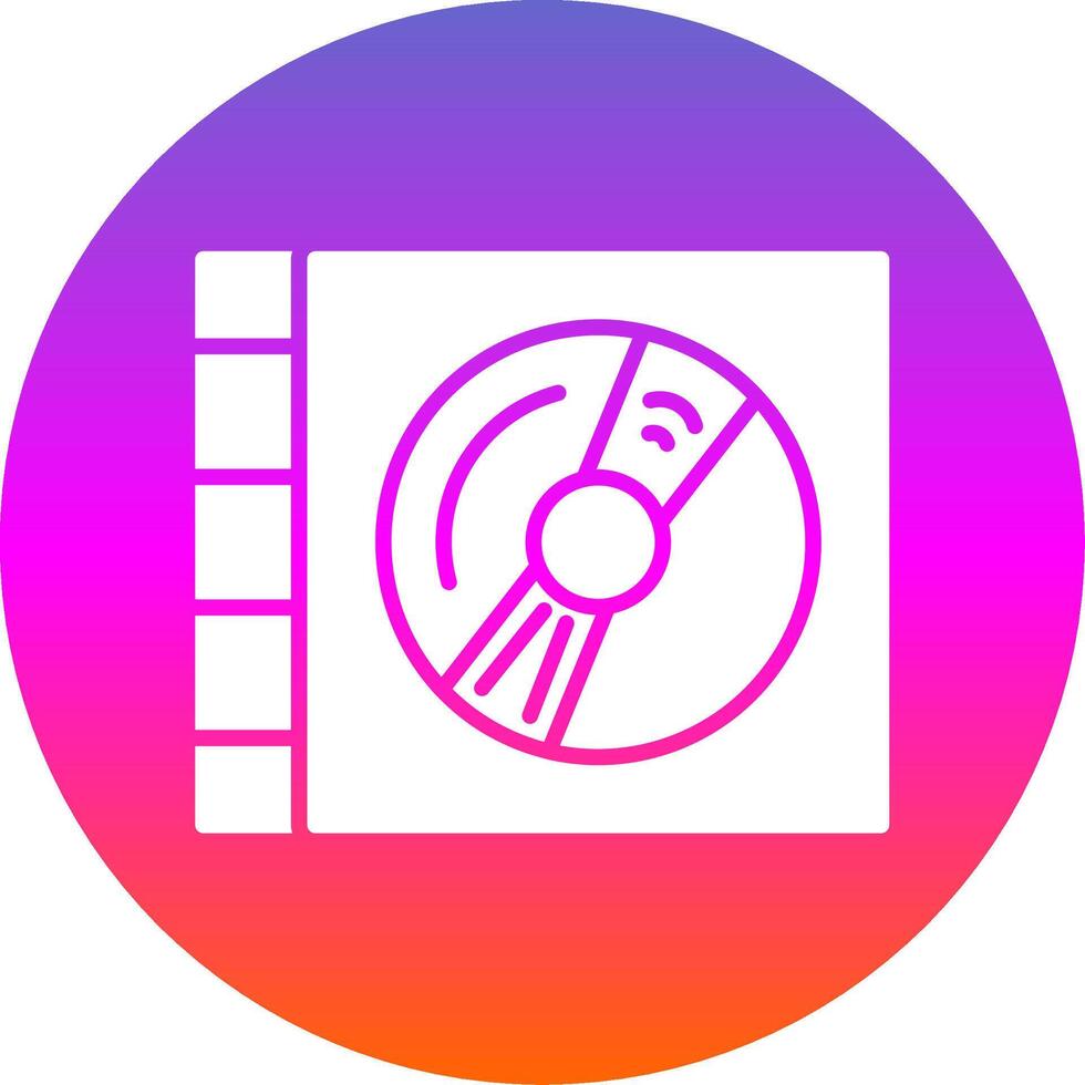 Compact Disc Glyph Gradient Circle Icon Design vector