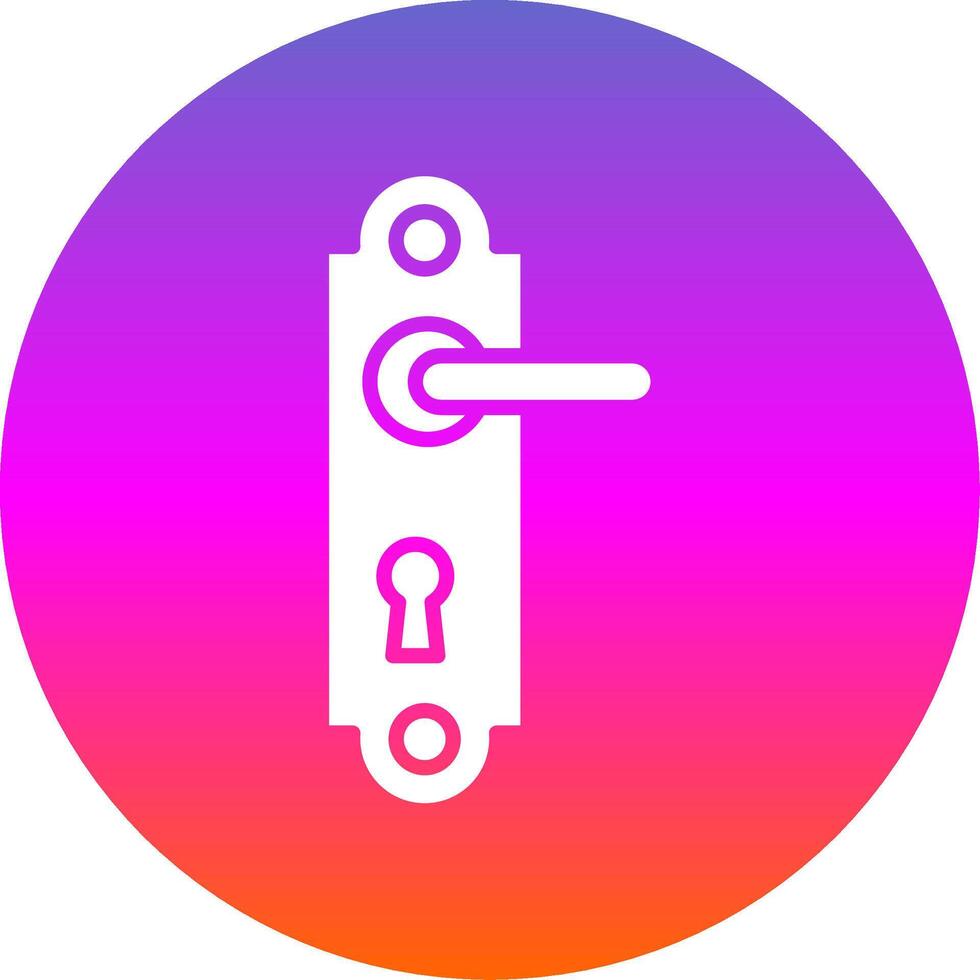 Door Handle Glyph Gradient Circle Icon Design vector