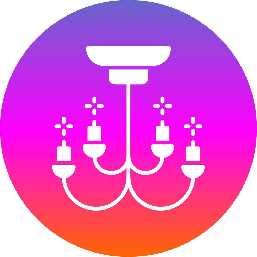 Chandelier Glyph Gradient Circle Icon Design vector