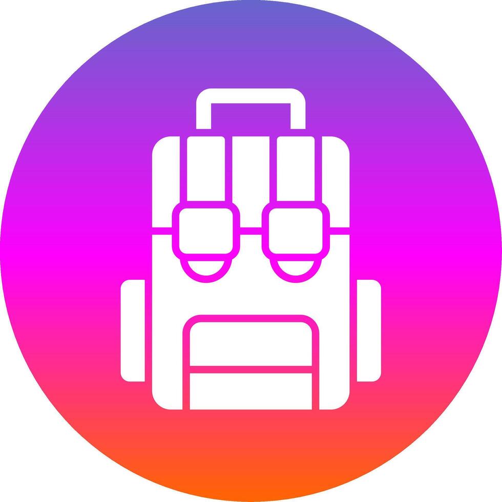 Hiking Back Pack Glyph Gradient Circle Icon Design vector