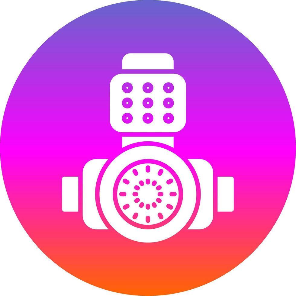 Head Light Glyph Gradient Circle Icon Design vector