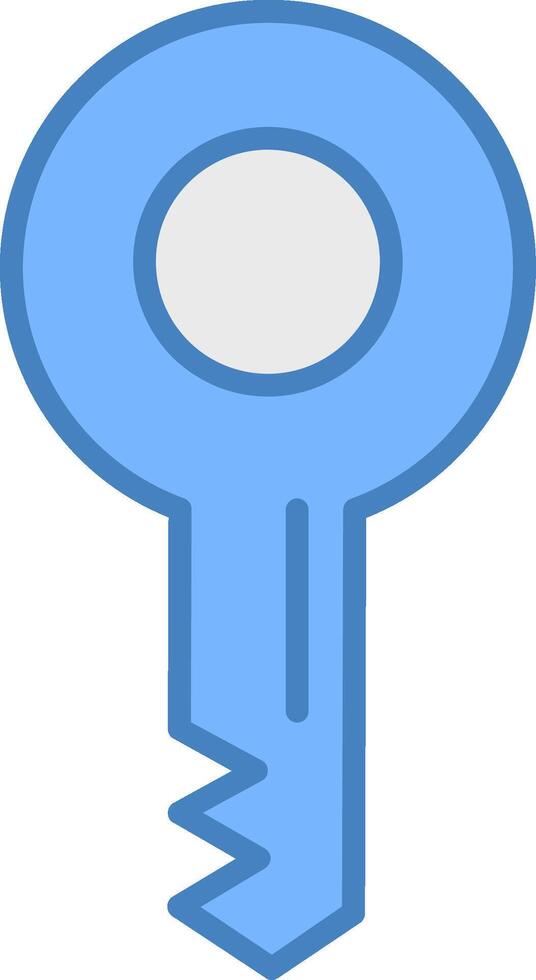 Key Line Filled Blue Icon vector
