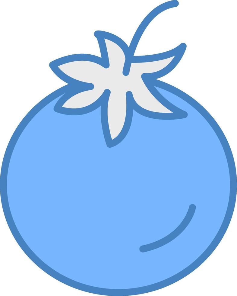 Tomato Line Filled Blue Icon vector