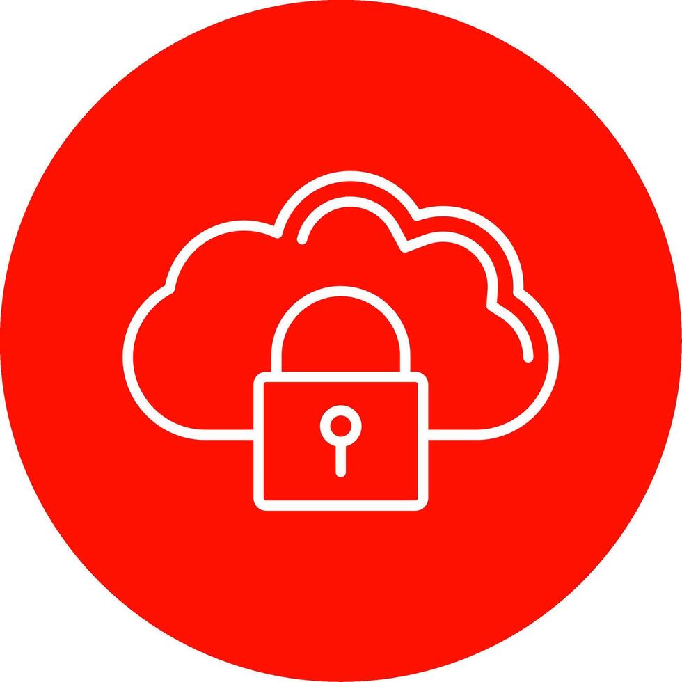 Cloud Security Multi Color Circle Icon vector