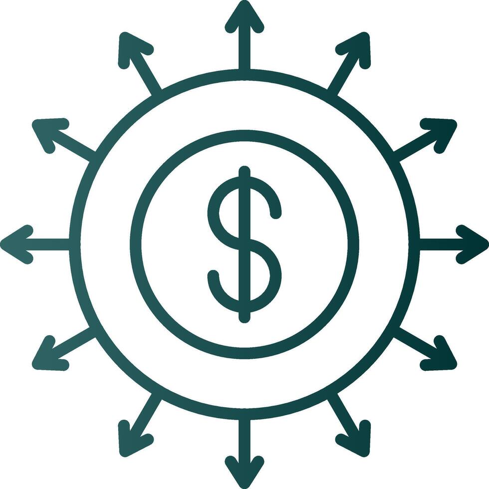 Budget Spending Line Gradient Icon vector