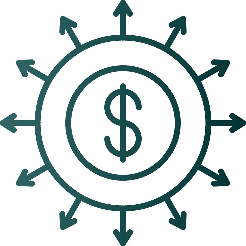 Budget Spending Line Gradient Icon vector