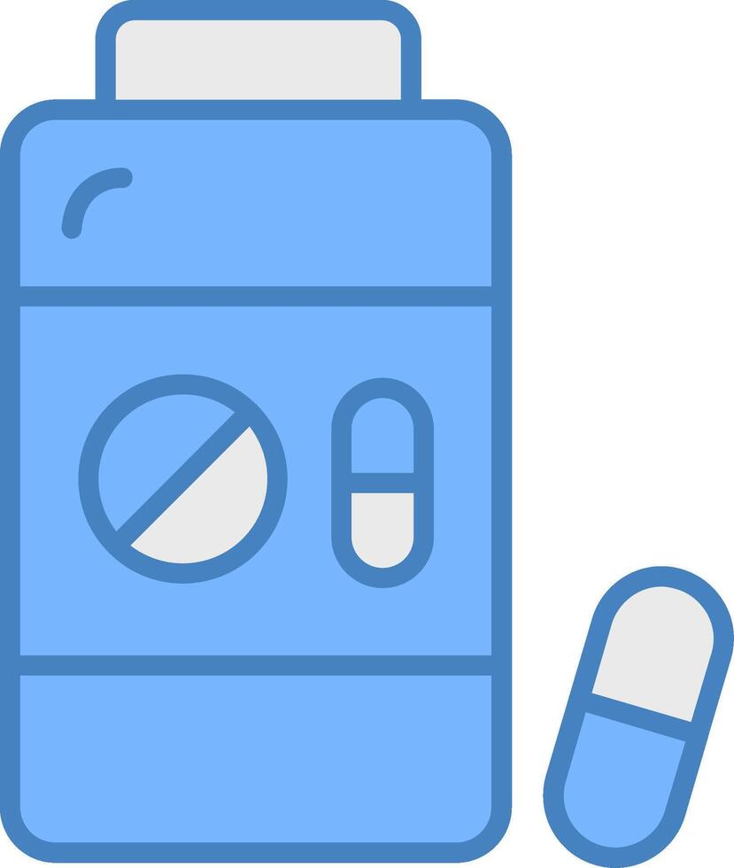 medicina línea lleno azul icono vector