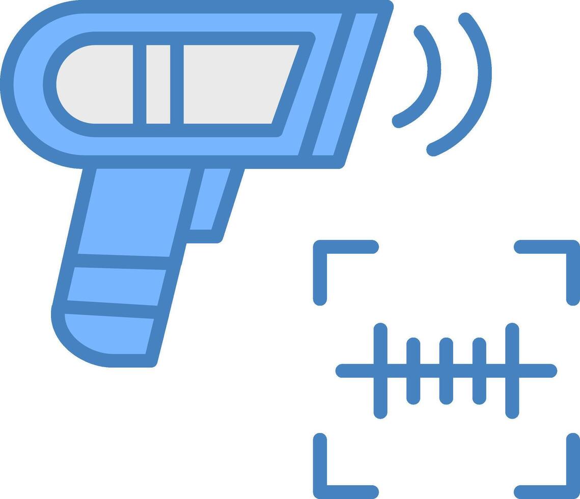 Scanning Line Filled Blue Icon vector