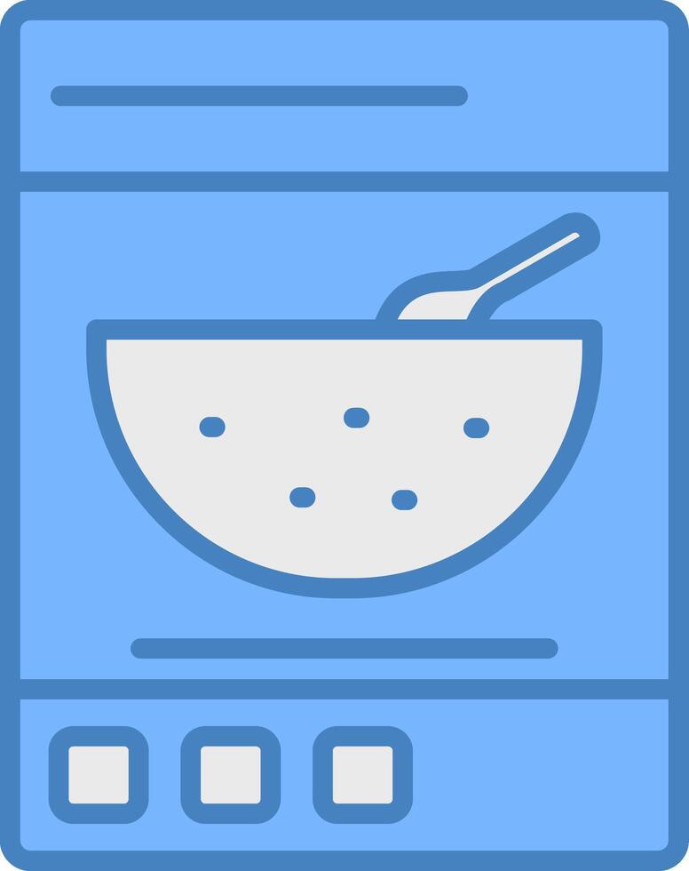 Cereals Line Filled Blue Icon vector