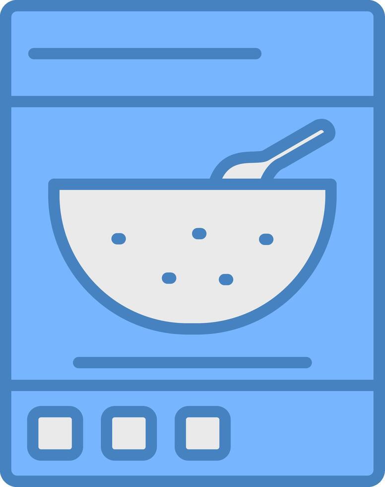 cereales línea lleno azul icono vector