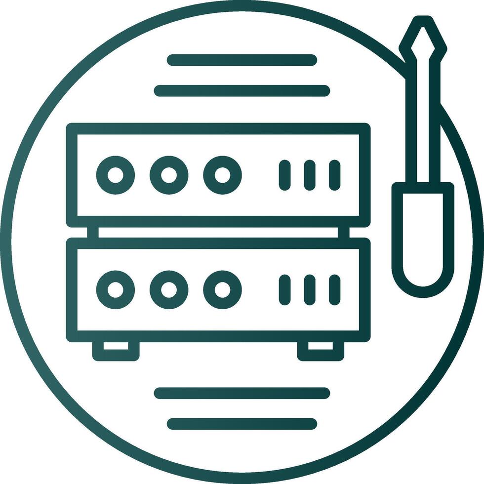 Tech Support Line Gradient Icon vector