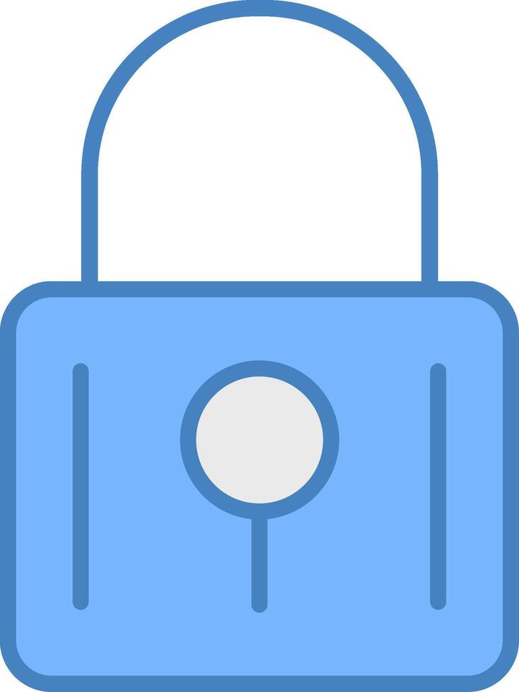 Locked Line Filled Blue Icon vector