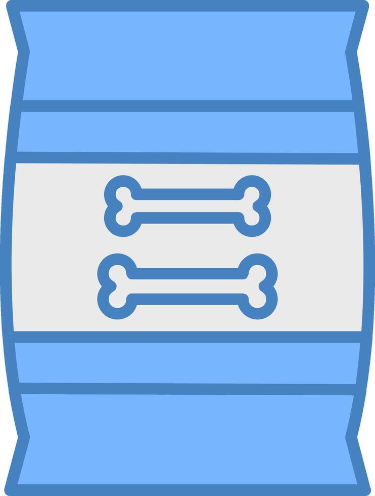 Pet Food Line Filled Blue Icon vector