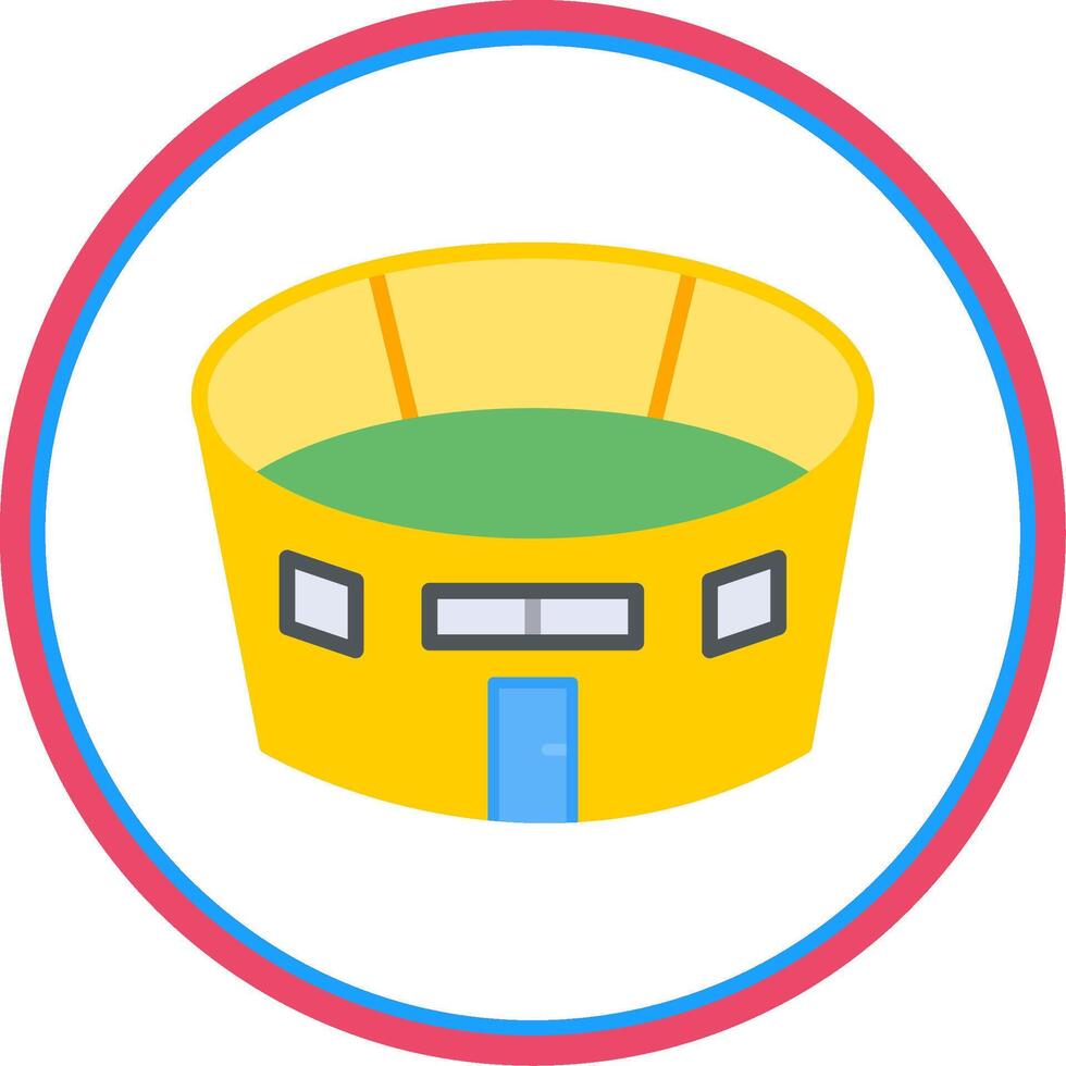 Stadium Flat Circle Icon vector