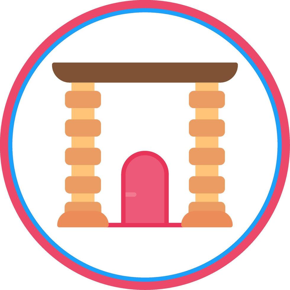 Archway Flat Circle Icon vector