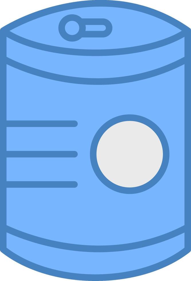 Tinned Food Line Filled Blue Icon vector