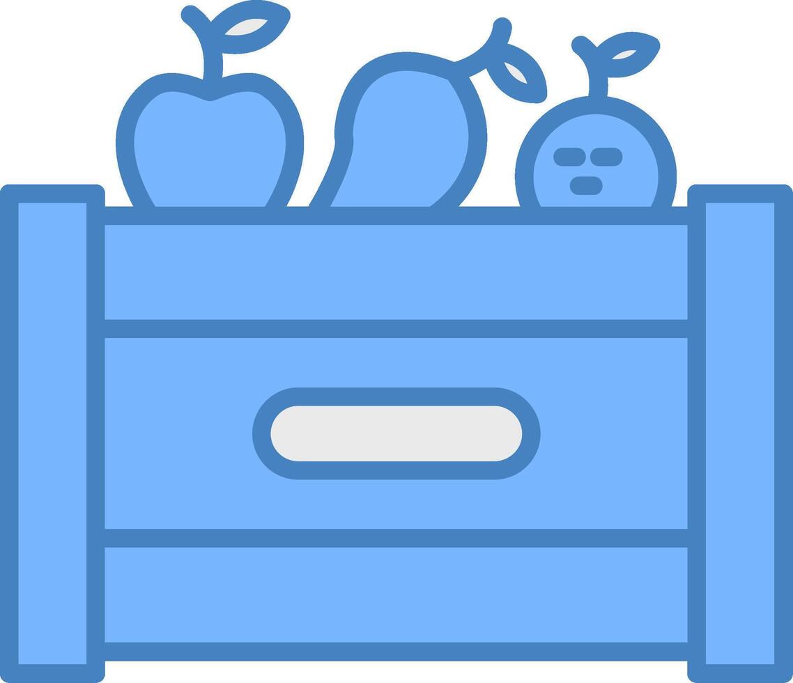 Fruit Box Line Filled Blue Icon vector
