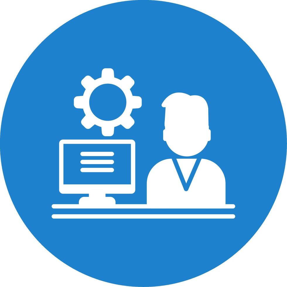 Admin Work Multi Color Circle Icon vector