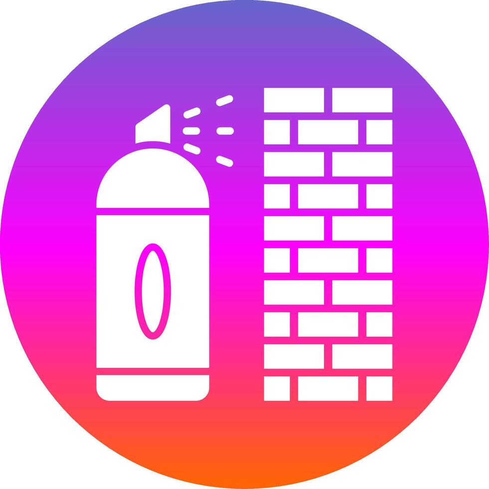 Graffiti Glyph Gradient Circle Icon Design vector
