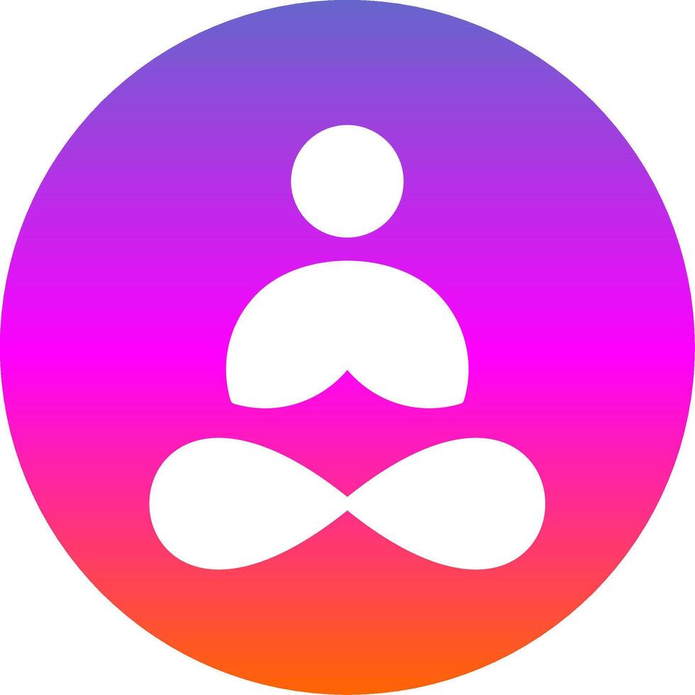 Yoga Glyph Gradient Circle Icon Design vector
