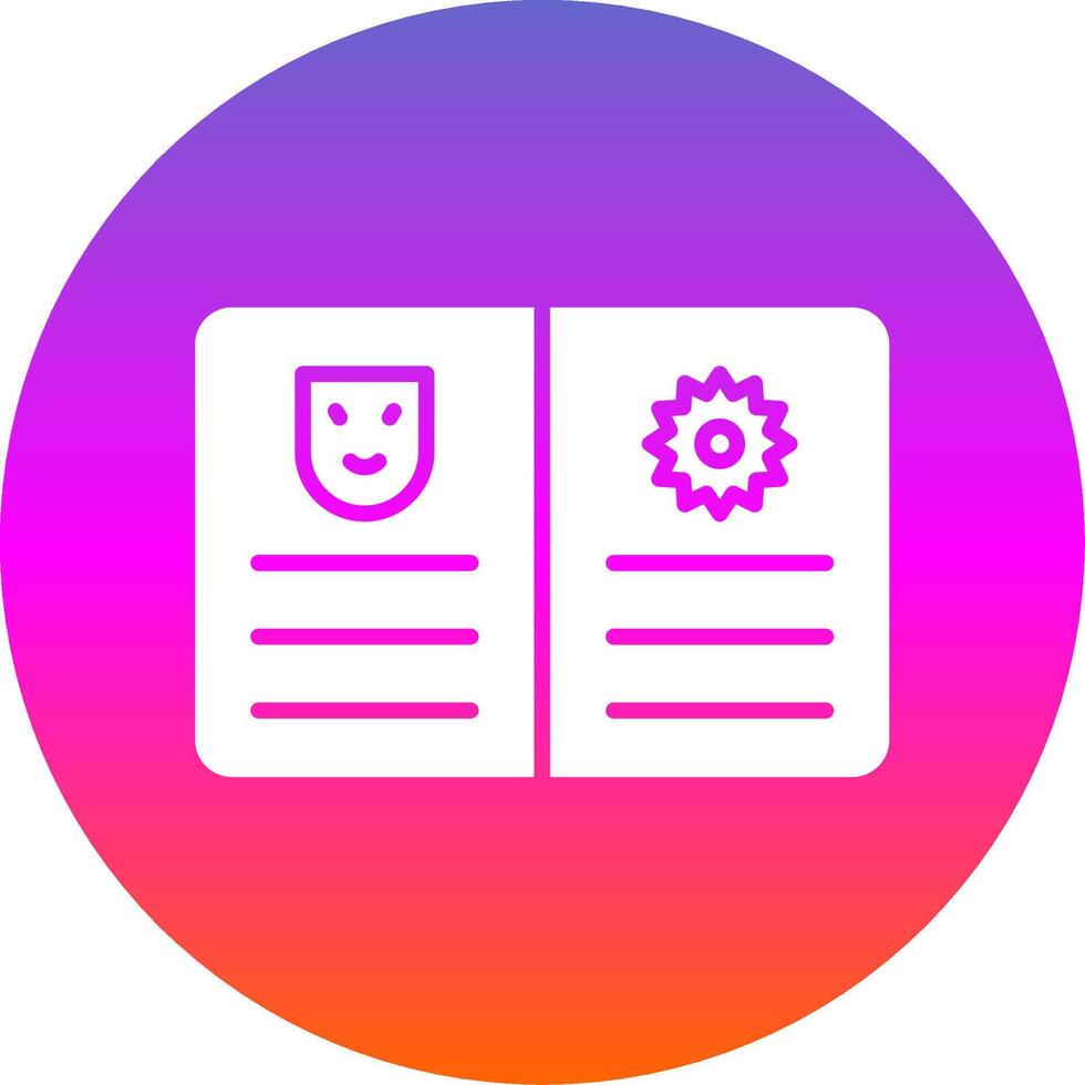 Comic Book Glyph Gradient Circle Icon Design vector