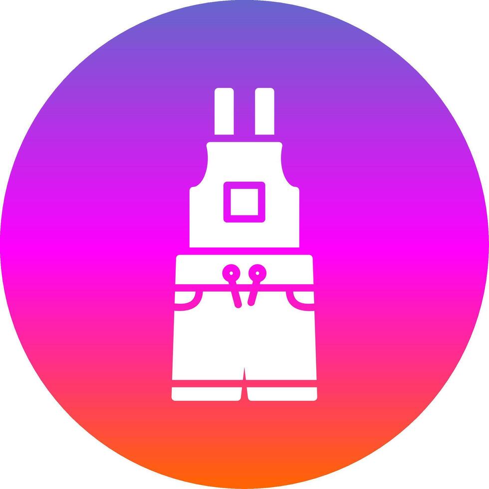 Dungarees Glyph Gradient Circle Icon Design vector