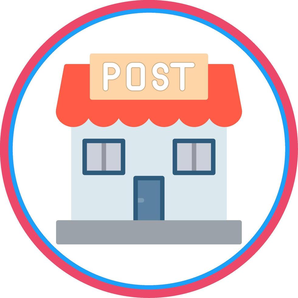 Post Office Flat Circle Icon vector