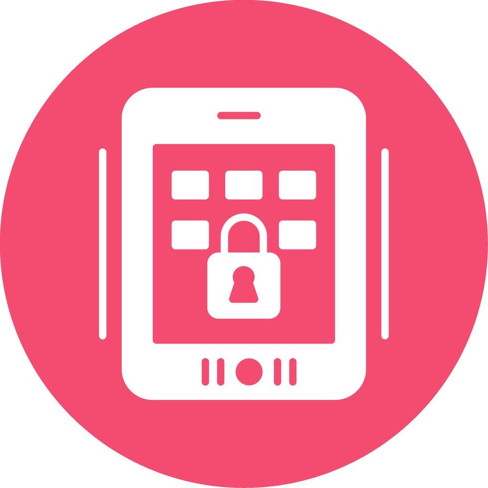 Tablet Secure Multi Color Circle Icon vector